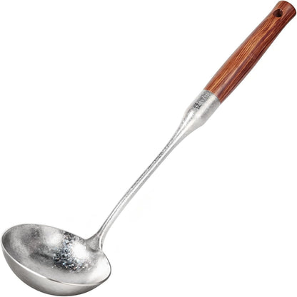 Newness Soup Ladle, [Rustproof, Heat Resistance, Integral Forming] Resilient 304 Stainless Steel Soup Spoon with Vacuum Ergonomic Round Handle, Cooking Spoon for Kitchen, 13.7 Inches