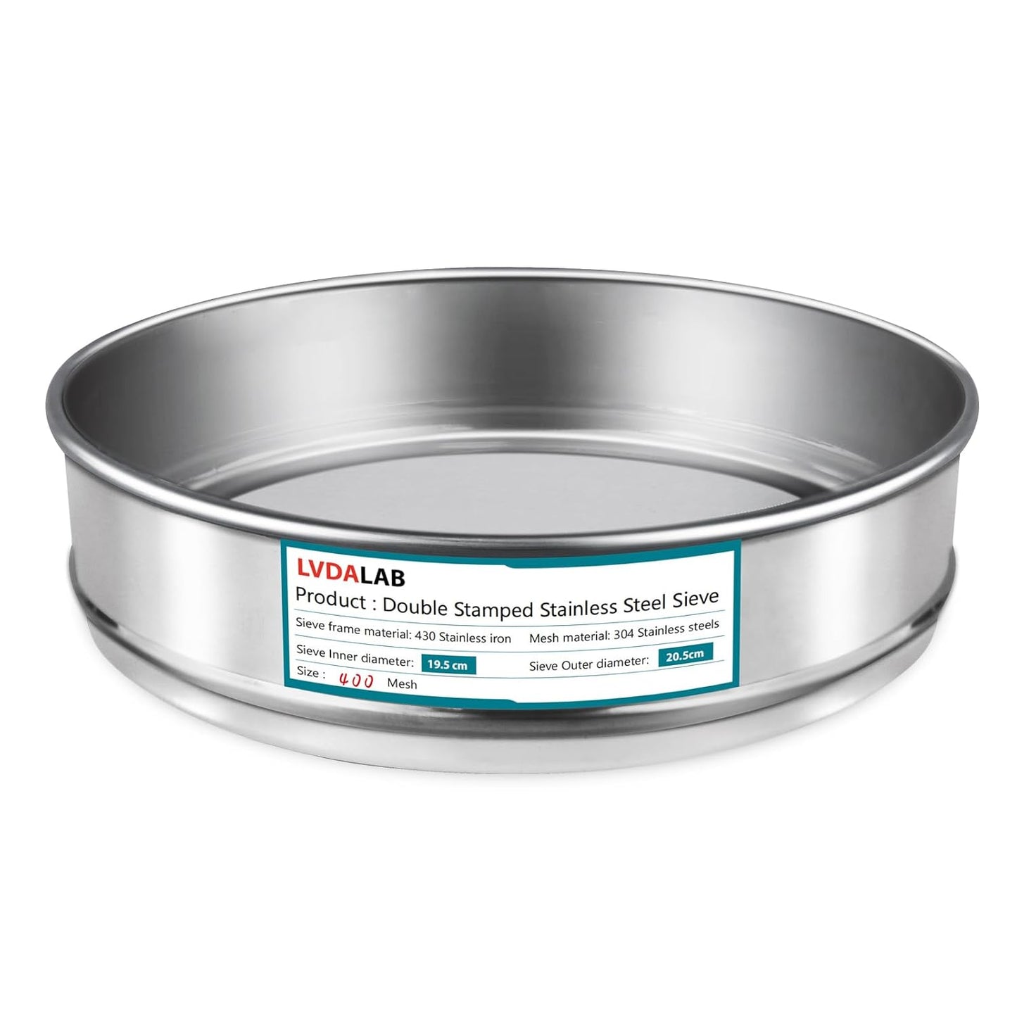 304 Stainless Steel Mesh Lab Sieve, 80 Mesh (0.2mm) Aperture Test Sieve, 7.9Inch(20cm) Diameter Economy Standard Analysis Sample Test Sieves for Industrial Laboratory Homes - Colors A