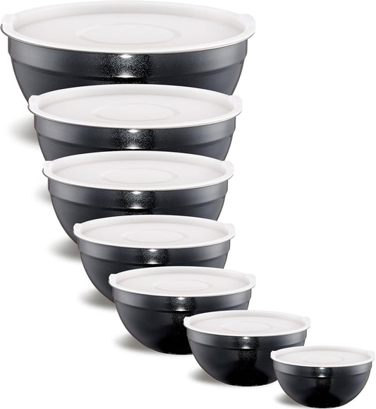 Gold Mixing Bowls With Airtight Lids,Stainless Steel Bowl,Salad Bowls 7 Piece Colorful Nesting Bowl Gold Kitchen Accessories,Size 7,3.6,2.7,2.1,1.5,1.1,0.8QT Stackable Design