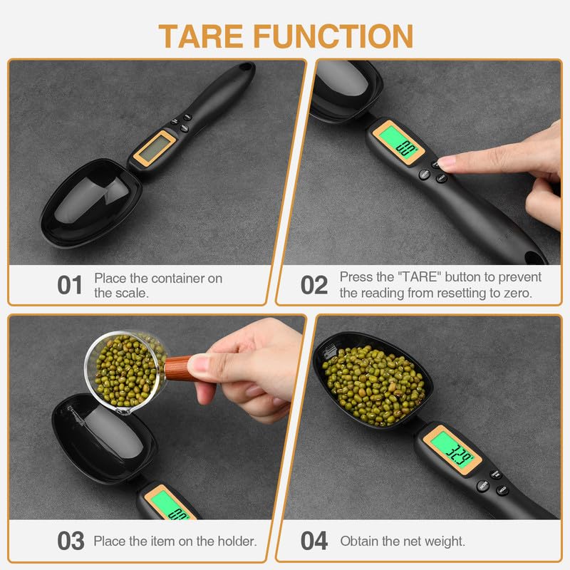 Mafiti Digital Measuring Spoon, Electronic Adjustable Measuring Spoon Scale 500g / 0.1g High Precision for Kitchen Gadgets Daily Meals Pet/Dog Food Measuring Scoop