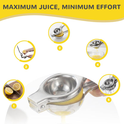 3 Pcs Stainless Steel Lemon Squeezer, Lemon Juicer Set, Manual Juicer, Large Lemon Juicer, Kitchen Tools Lime Squeezer Bar Tool, Suitable for Lemon and Fruit Squeezers