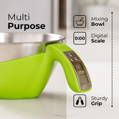 Fradel Digital Kitchen Food Scale with Bowl - 11lb, Grams & Ounces - Removable, Dishwasher-Safe Mixing Bowl - Black
