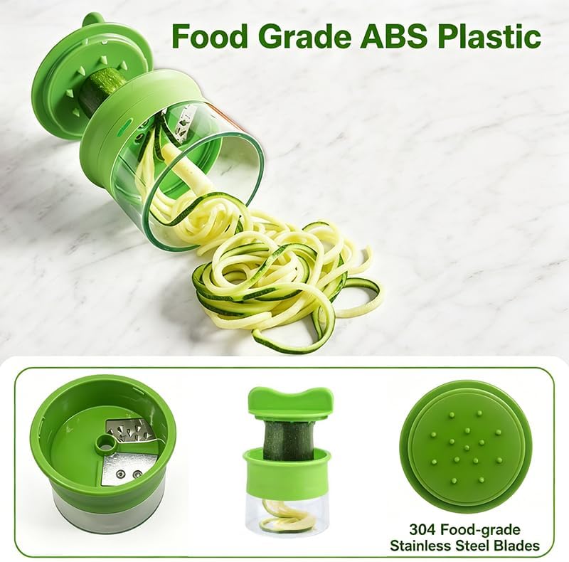 Handheld Vegetable Spiralizer, Multi-Function Veggie Spiral Cutter for Fruits & Veggies, Kitchen Tool