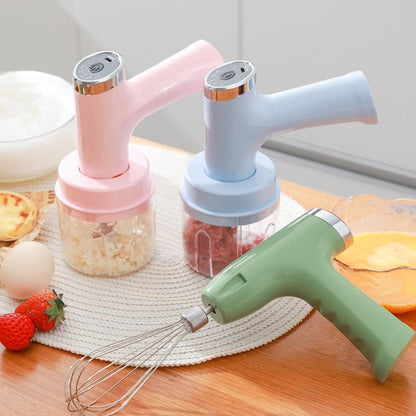 Powerful Multi-Function Electric Vegetable Chopper/Mini Food Processor/Food Slicer/Electric Egg Beater/Whisk/Hand Mixer Handheld Your Kitchen's Trusted Helper