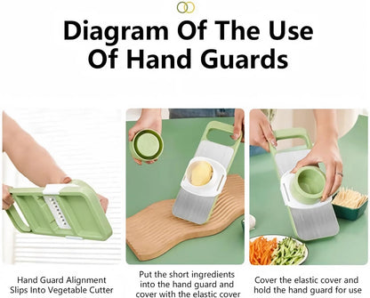 2 Pack Stainless-Steel Mandoline Slicer for Kitchen, 6-in-1 Vegetable Cutter, Shredder & Grater for Potato, Carrot, Salad | Handheld, Multifunctional Kitchen Tool for Daily Salad & Meal Prep