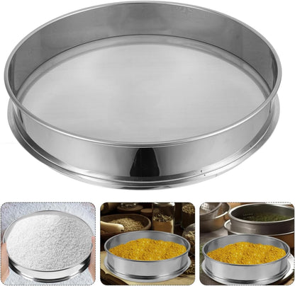 Hemoton Stainless Steel Sifter 11.8 Inch 150 Mesh Fine Screen Flour Sieve for Baking Cooking Kitchen Use