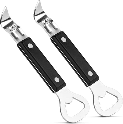 Anyongora 2-in-1 Can Punch Opener & Bottle Opener, Can Opener, Stainless Steel, Non-Slip Handle, Compact 6.1", For Traditional Cans (No Pull-Tab) & Pry-Off Bottle Caps