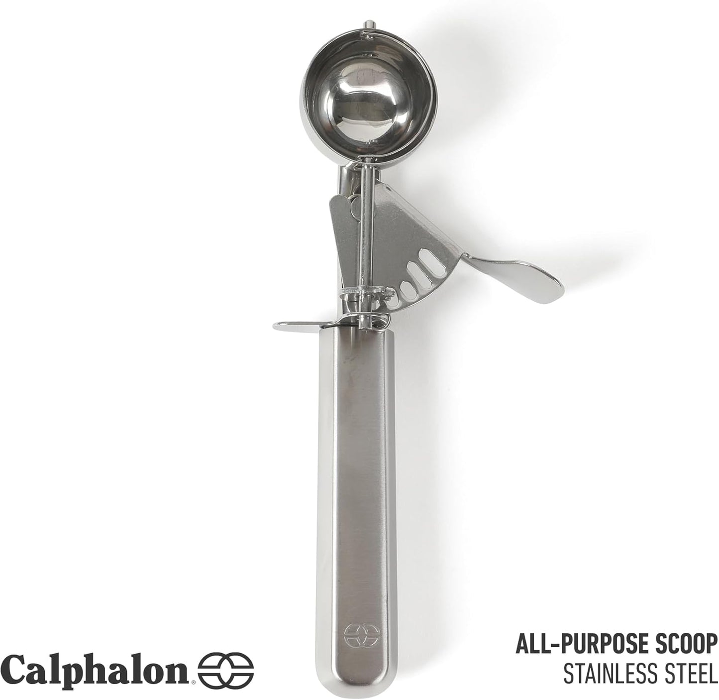 Calphalon Cookie Scoop, Stainless Steel Trigger Scoop for Cookie Dough, Ice Cream & Batter, Portion Control Kitchen Scoop with Release Mechanism, Taupe