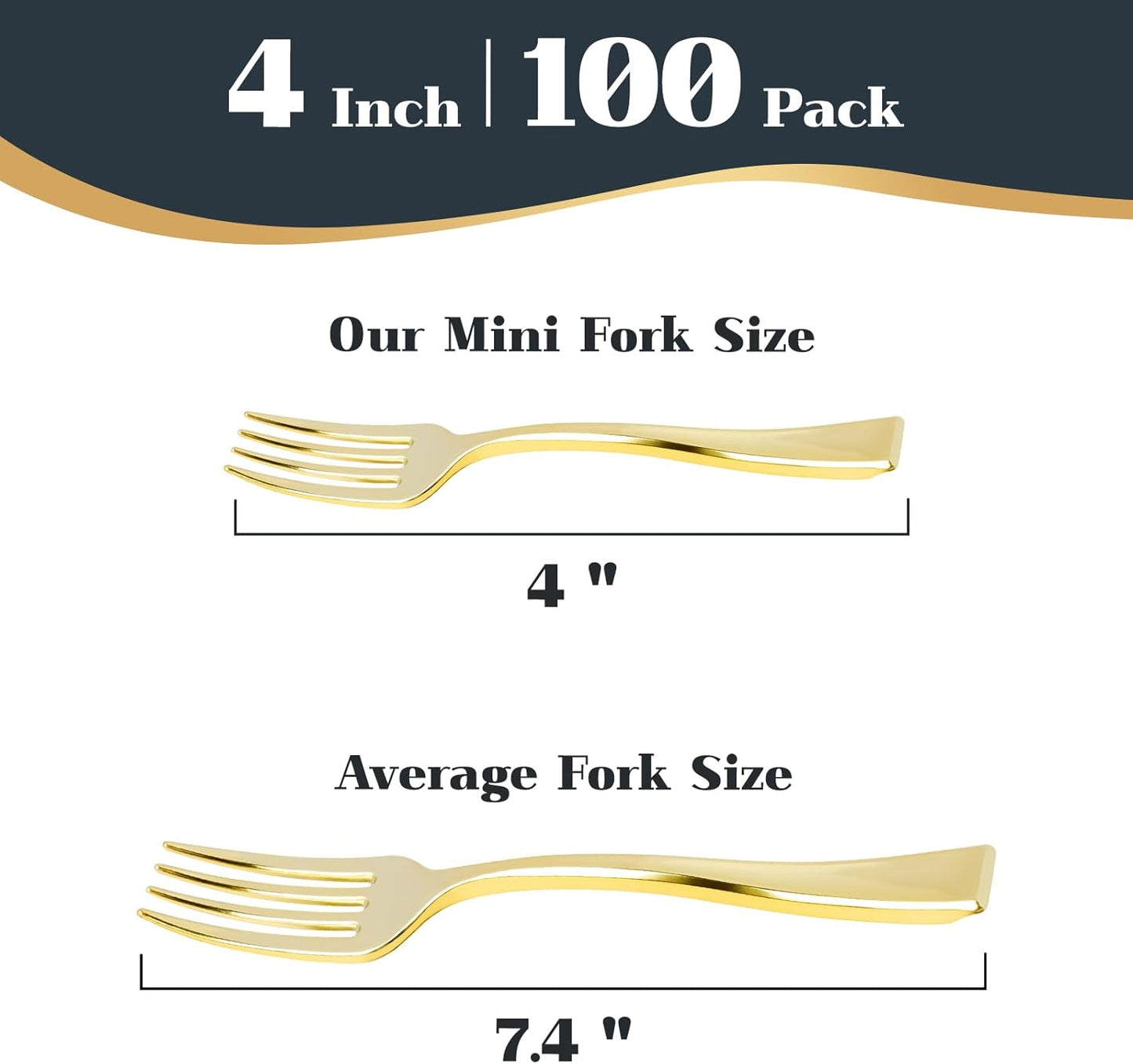 Kucoele 4 Inch Gold Mini Plastic Spoons, 100 Pack Disposable Small Dessert Spoons for Appetizer Tasting, Puddings, Ice Creams, Wedding Reception