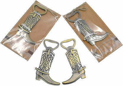 Cowboy Boot Bottle Opener for Wedding Party Favor (12pcs,Gold Tone)