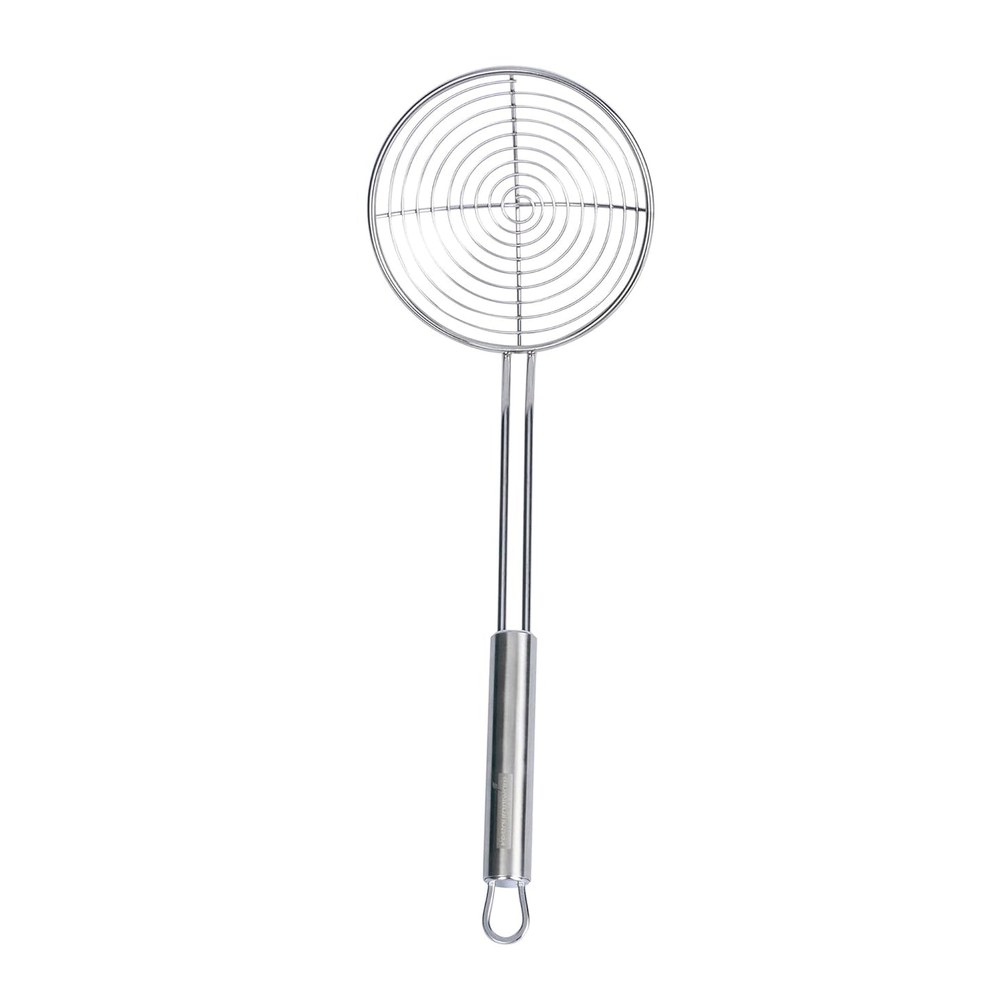 Restaurantware Stainless Steel Skimmer Spoon - German Standard Spoon Spider Strainer, Ergonomic Handle, Dishwasher Safe, Heat Resistant - Slotted Skimmer Colander for Cooking, Frying