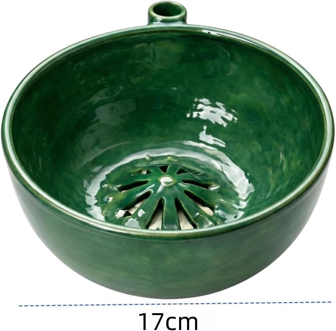 Berry Ceramic Bowl, Ceramic Fruit Washer, Vortex Washing Berry Washing Bowl with Drain Holes, Rinse & Drain Fruit Washing Bowl for Kitchen Prep Berries Grapes Vegetables Home Daily Use (1)