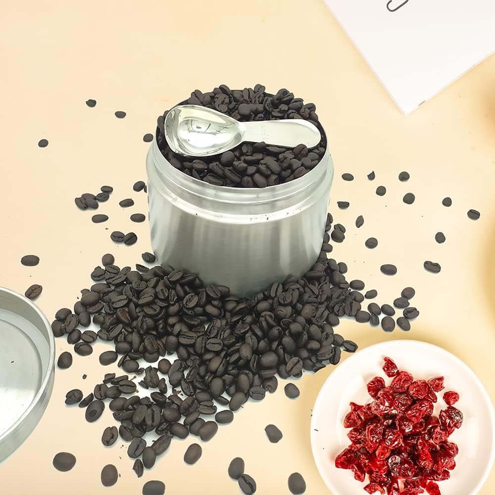 CoaGu Short Handle Coffee Scoop 15ml (1 Tbsp) - Stainless Steel Measuring Spoon for Ground Coffee, Spices & Protein Powder - Compact Design Fits Small Jars, Dishwasher Safe & Rust-Resistant