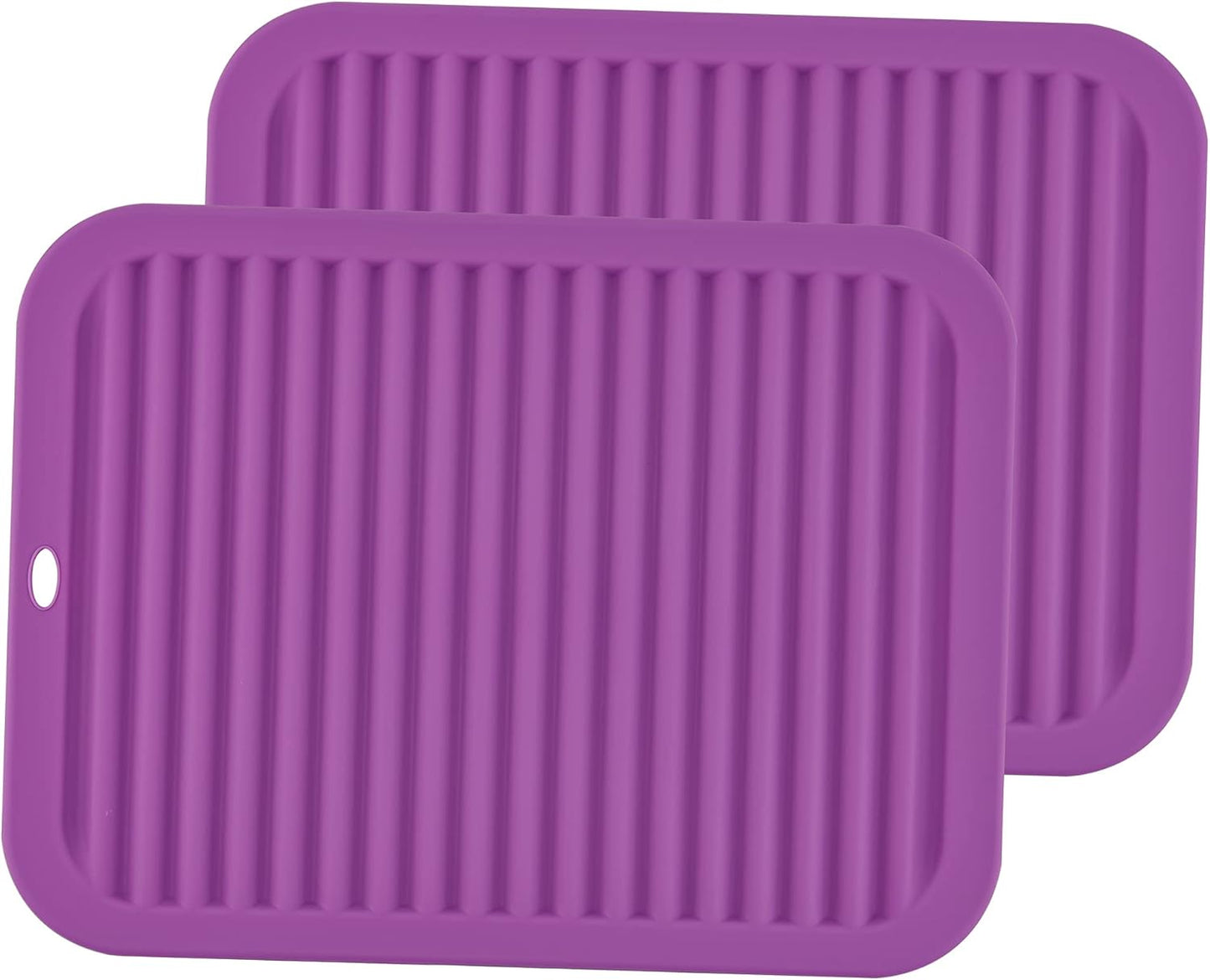 Silicone Hot Pads for Kitchen, Trivets for Hot Pots and Pans, Multi-Purpose Trivets for Quartz Countertops, Non Slip Trivet Mat, Silicone Mats for Kitchen Counter Pot Holders Set 2 Black