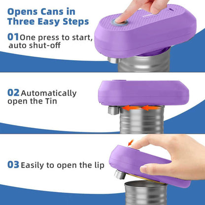 Electric Can Opener, Rechargeable Can Openers for Seniors & Arthritis, One-Touch Automatic Can Opener, Hands-Free, Smooth Edge, Compact, Kitchen Gadgets