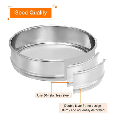 PATIKIL 40 Mesh Lab Sieve, 8" Diameter Test Sieve 304 Stainless Steel Wire Cloth (0.45mm) for Industrial Laboratory - Colors A