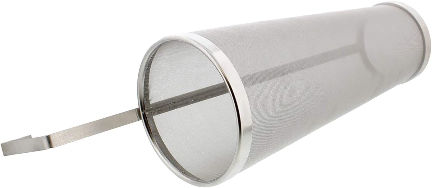 Brewing Hopper Spider Strainer, ProMaker Stainless Steel 1 Gallon 300 Micron Mesh Cartridge Hop Spider Beer Hops Filter Homebrew Hops Beer Tea Kettle Brew Filter (5.3 X 16 Inch)