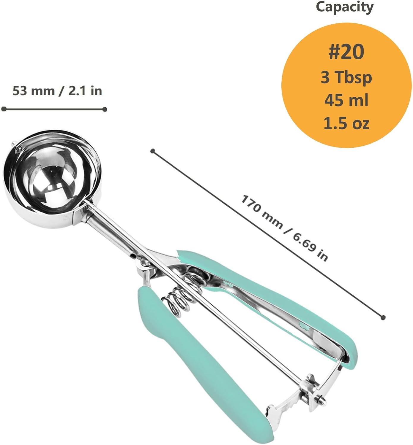 Cookie Scoop, Ice Cream Scoop, 1Tbsp/15 ml/0.5oz Cookie Scoops for Baking, 18/8 Stainless Steel Cookie Scooper for Baking, Ice Cream Scooper with Trigger Release, Cookie Dough Scoop with Non-slip Grip