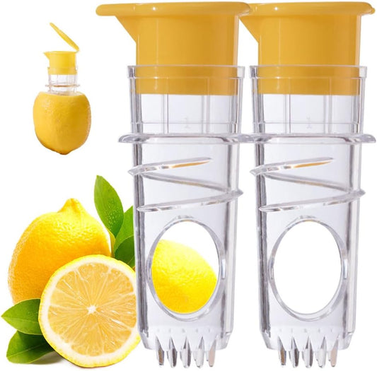 Lemon Mini Squeezer, Screw-Top Lemon Squeezer Manual Juice Extractor with Built-In Filter Orange Citrus Press, Squeeze Lime for Cocktails, Drinks (2pcs)