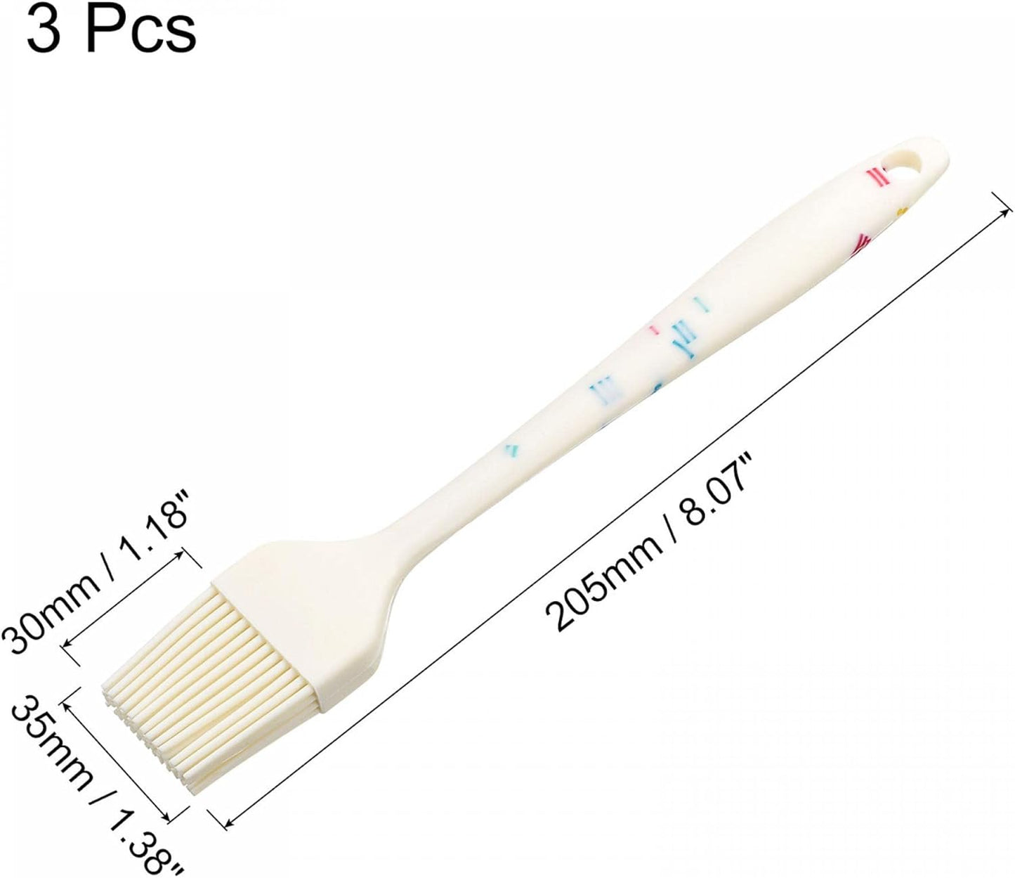 uxcell Basting Pastry Brush, 8" Silicone Flexible Brushes for Baking, Cooking, Grilling, White