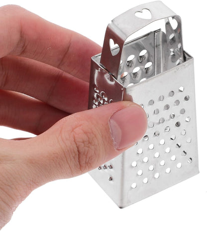 Toyvian Mini Stainless Steel Box Graters, 6pcs 4-Sided Multi-Function Vegetable Slicer and Shredder for Cheese Garlic Ginger and Carrots Compact Kitchen Tools