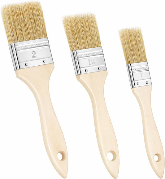 3 Pcs Pastry Brushes, 3 Sizes Natural Bristle Basting Brush, Butter Food Oil Brushes for Butter Sauce Marinade, Kitchen Tools, Cooking Food
