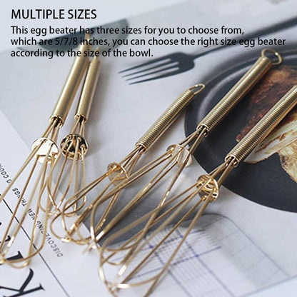Stainless Steel Mini Whisk 2 Pcs, Small Wire Whisks Set with Wooden Handle, Kitchen Egg Beater Mini Hand Mixer for Cooking, 7.8inch