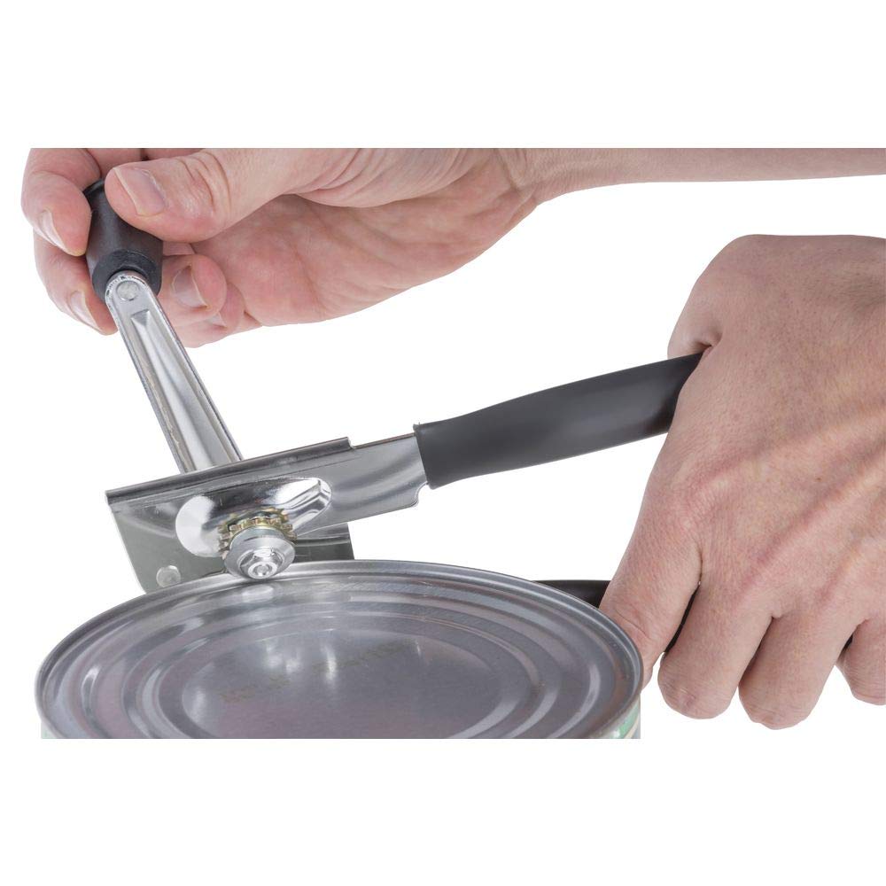 HUBERT Manual Can Opener Stainless Steel Easy Crank-Style - 8 1/4"L x 2 1/4"W x 4 3/10"H