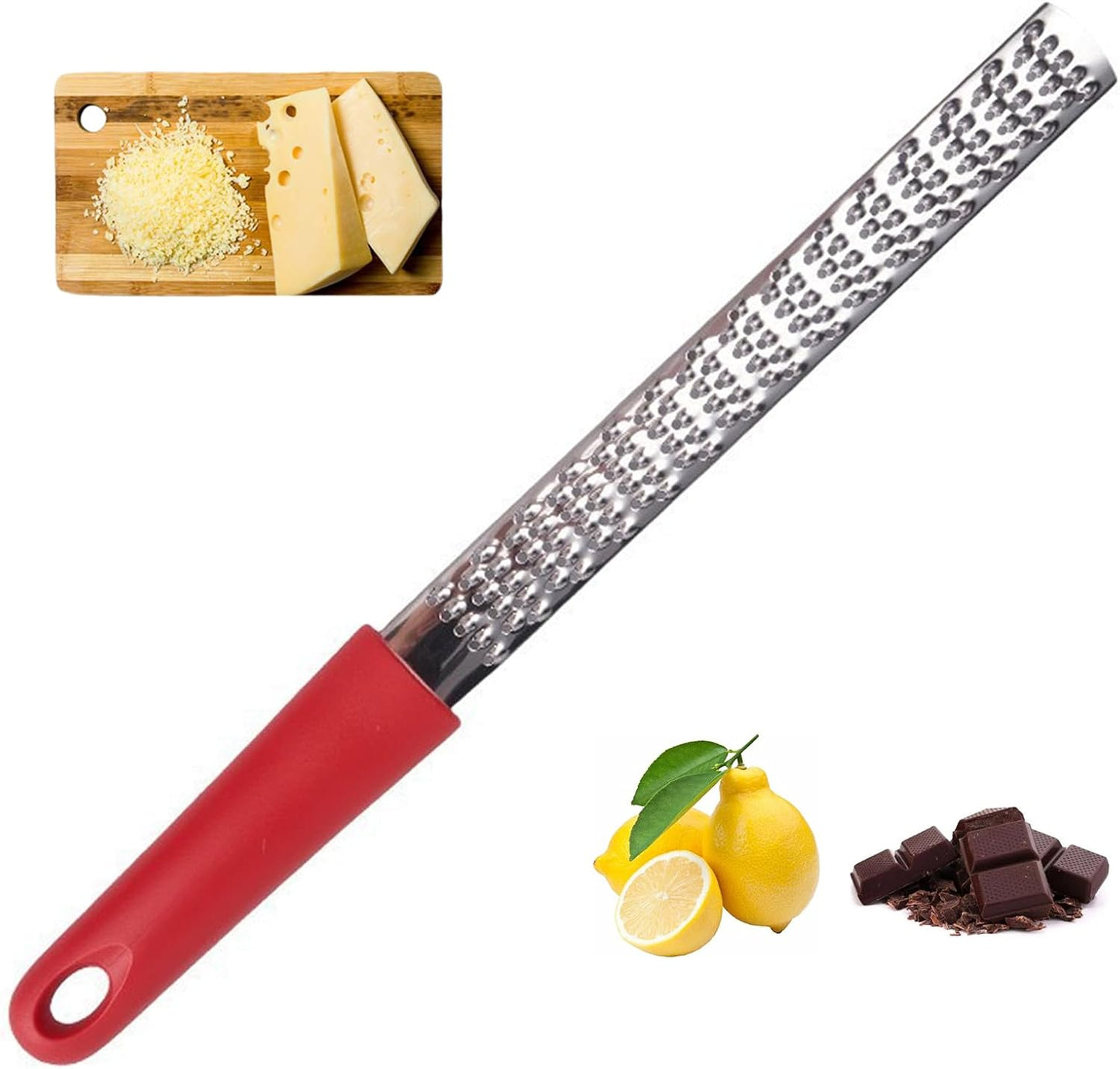 Lemon Zester,Zester Grater for Cheese Chocolate Fruits,304 Stainless Steel 12.5inch