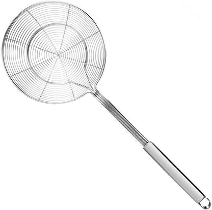 Strainer Skimmer, Stainless Steel Spider Strainer, Ladle for Pasta, Spaghetti, Noodles and Frying in Kitchen – 6 Inches Bowl