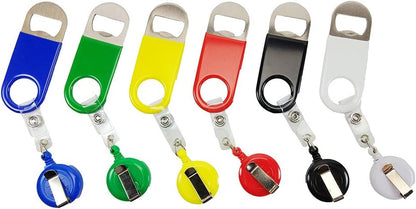Retractable Flat Beer Bottle Opener with Belt Clip for Bartenders,Waiter (Black 3-Pack)
