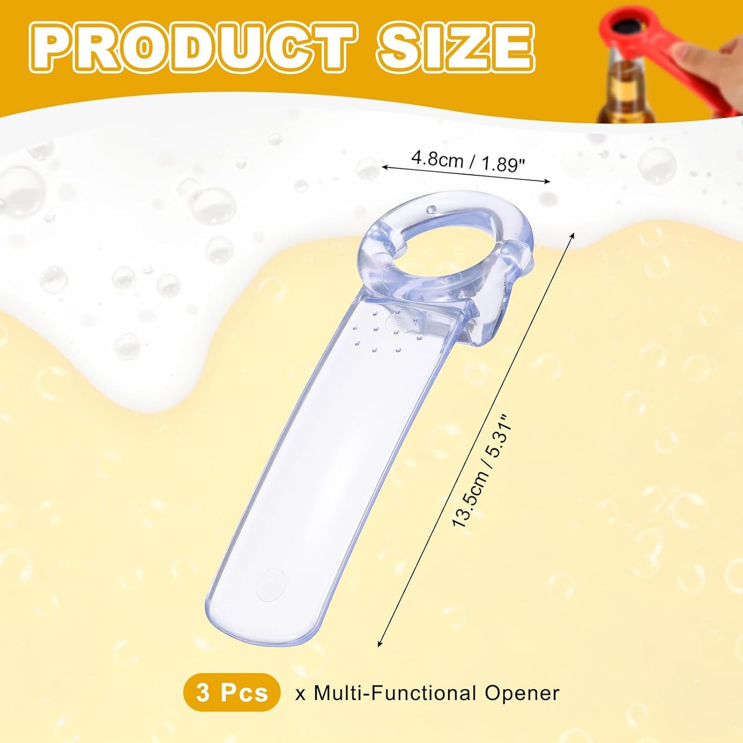 uxcell 2 Pcs Jar Key Lid Opener, Plastic Jar Lid Opener Easy Grip Multifunctional Durable Can Open Tool for Elderly Seniors Women Weak Hands Easy-use by Anyone, Orange/Sky Blue
