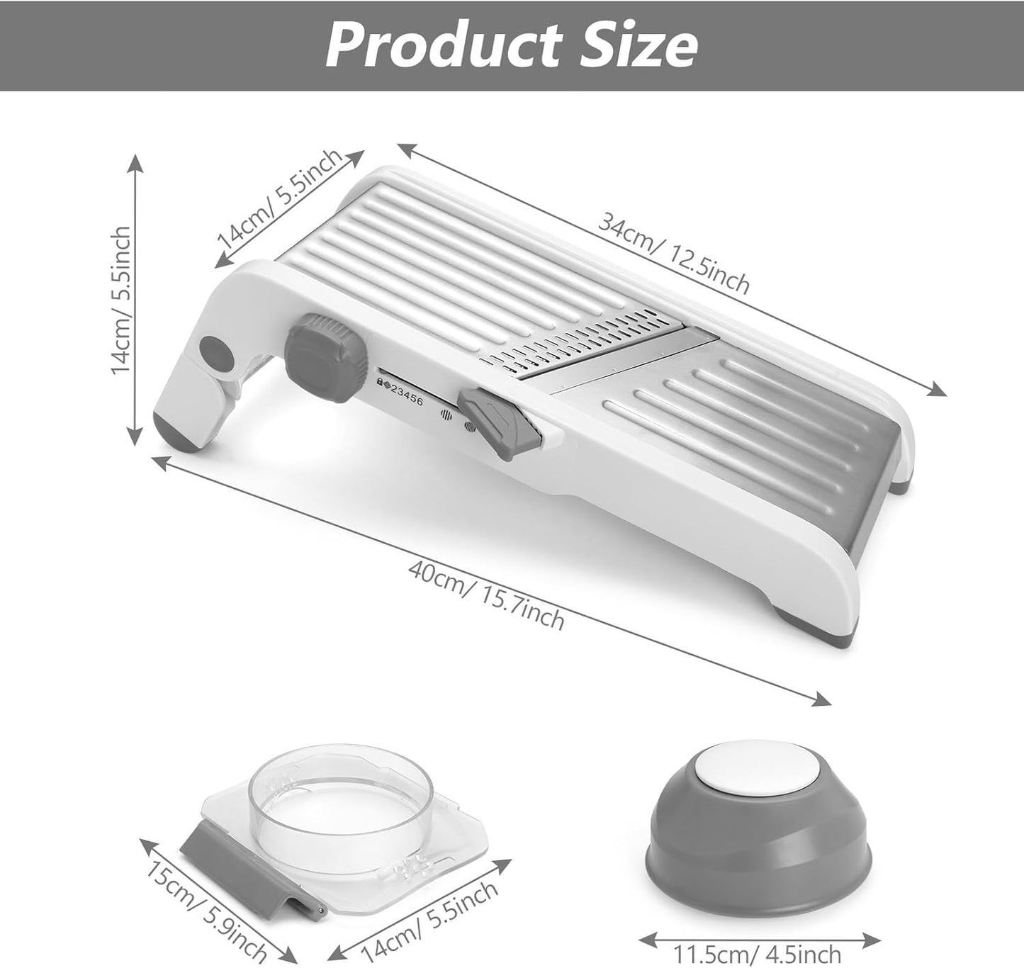 Mandoline Slicer for Kitchen, Adjustable Stainless Steel Mandoline Food Slicer, Onion Potato Cucumber Tomato Carrot Vegetable Fruit Slicer, Mandolin Veggie Cutter with Food Holder, Green