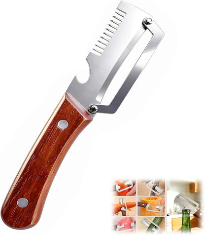 2Pack Multi-Functional Vegetable Peeler for Kitchen, 3 in 1 Stainless Steel Kitchen Tool for Fruit Apple Potato Pumpkin Papaya, Gifts for Mom