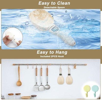 2PCS Digital Measuring Spoon Scale, Adjustable Electronic Measuring Spoon with 2PCS Hooks, Digital Kitchen Scale Spoon with Removable Handle, for Cooking, Baking, Pet Food, Daily Meals