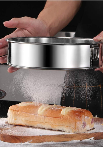 Flour Sifter Round Flour Sieve Strainer with 40 Mesh Premium Rustproof Stainless Steel Fine Mesh for Baking 7.87 inch x 1.97 inch