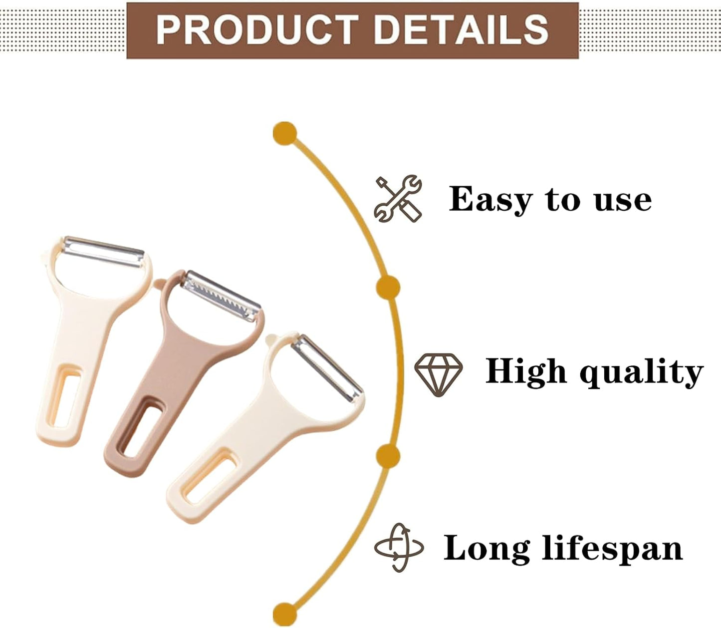 3 Pcs Julienne Peeler Creative Plastic Y Peelers for Kitchen Tool, Veggie, Potato, Tomato, Fruit