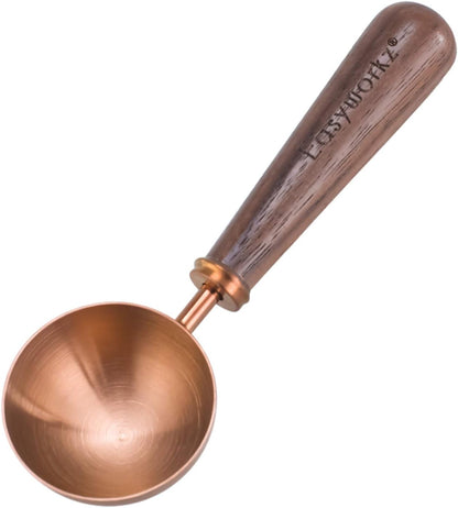 Easyworkz Retro Stainless Steel Coffee Spoon With Black Walnut Handle,10g - Measuring Spoon (Brushed gold)