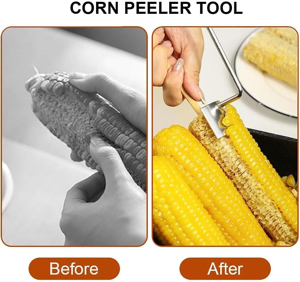 Easy Clean Corn Cob Peeler, 2025 New Corn Peeler for Corn on the Cob Stripper Tool, Corn Cutter Remover Tool Kitchen Gadgets (1 Pcs)
