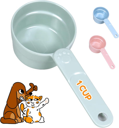 1/2 Cup Dog Food Scoop, Extra Long Handle Sturdy Melamine Pet Food Measuring Scoop with Clear Marking Lines, BPA-Free, Shatterproof, Dishwasher Safe (Butter Yellow, 1/2 Cup)