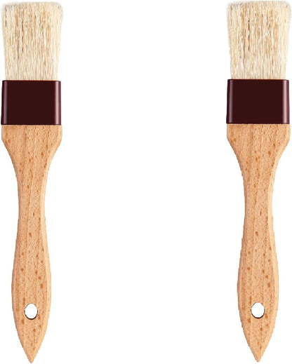 Mrs. Anderson's Baking Solid-Ferrule Natural Boar Bristles Pastry Basting Brush, 2" x 8.25"