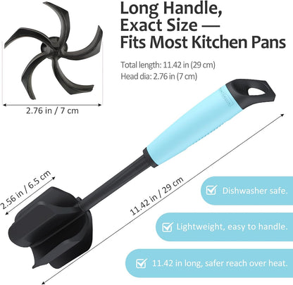 Ourokhome Meat Chopper and Potato Masher, Heat Resistant Nylon Ground Beef Smasher for Hamburger, 5 Curved Blades Nonstick Mixer & Stirrer, Practical Kitchen Gadgets, Black