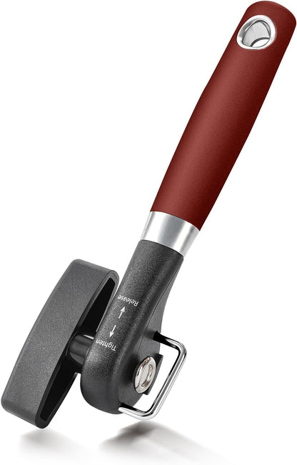 Beneno Can Opener, Manual Side Safe Cut Can Opener Smooth Edge with Durable Sharp Blade, Effort-Saving Knob & Comfortable Non-slip Handle, Brown
