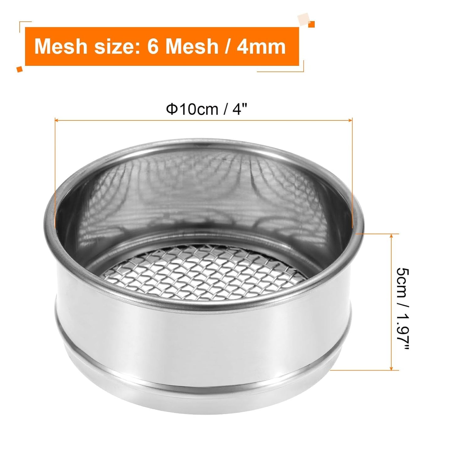 PATIKIL 150 Mesh Lab Sieve, 4" Diameter Test Sieve 304 Stainless Steel Wire Cloth (0.1mm) for Industrial Laboratory