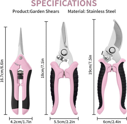 Garden Pruning Shears 3 Pack Gardening Shears Garden Scissors Stainless Steel Plant Flower Scissors Clippers Pruning Shears tijeras de jardinería