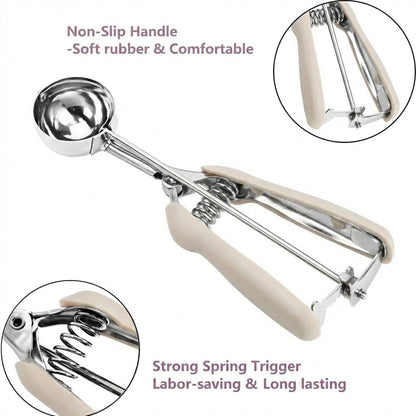 Ice Cream Scoop, 18/8 Stainless Steel Cookie Scoop, Cookie Scoops for Baking, 2 Tbsp/ 30 ml/ 1 oz Cookie Dough Scoop, Ice Cream Scooper with Trigger Release, Cookie Scooper for Baking