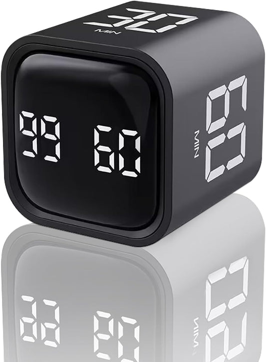 EooCoo Pomodoro Timer Cube, Cool Stuff Gadgets, Visual Timer with Gravity, Countdown 5/10/25/50 Min, Rechargeable Productivity Tool for Office, Classroom, Kitchen, Gym, Yoga, College School Supplies