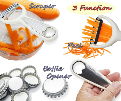 WitnyStore Kitchen Tool 8½" Long Orange Plastic Handle Stainless Steel Peeler - Thai Cooking Utensils Multipurpose Portable Hand-Held Cookery Equipments for Preparing Food Fruit Vegetable
