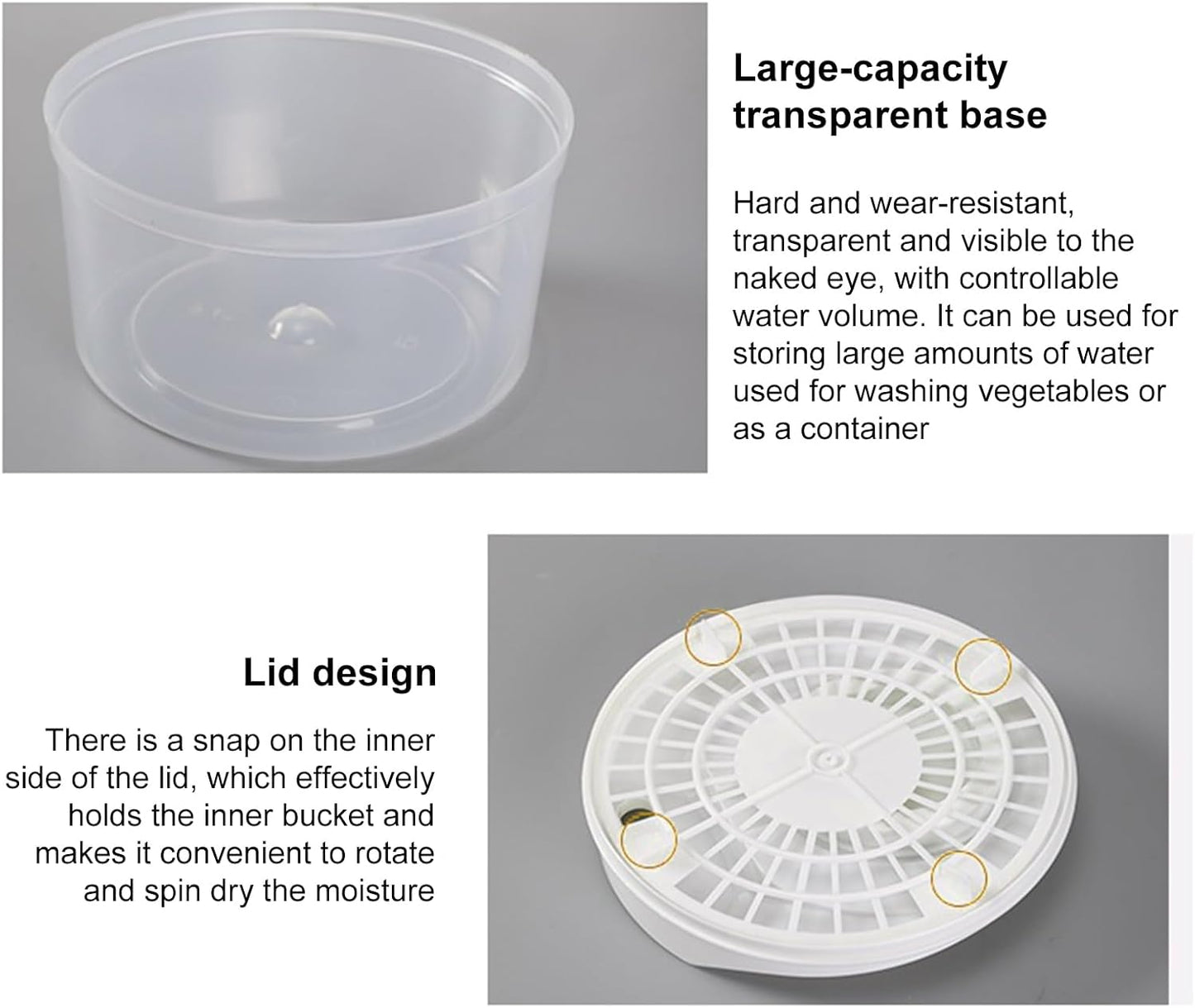 Salad Spinner,Vegetables Fruits Wash Bowl Large Capacity BPA Free Double Layer Detachable Manual Lettuce Spinner,Fruit and Vegetable Washer,Spin and Dry Salad Greens (Green)