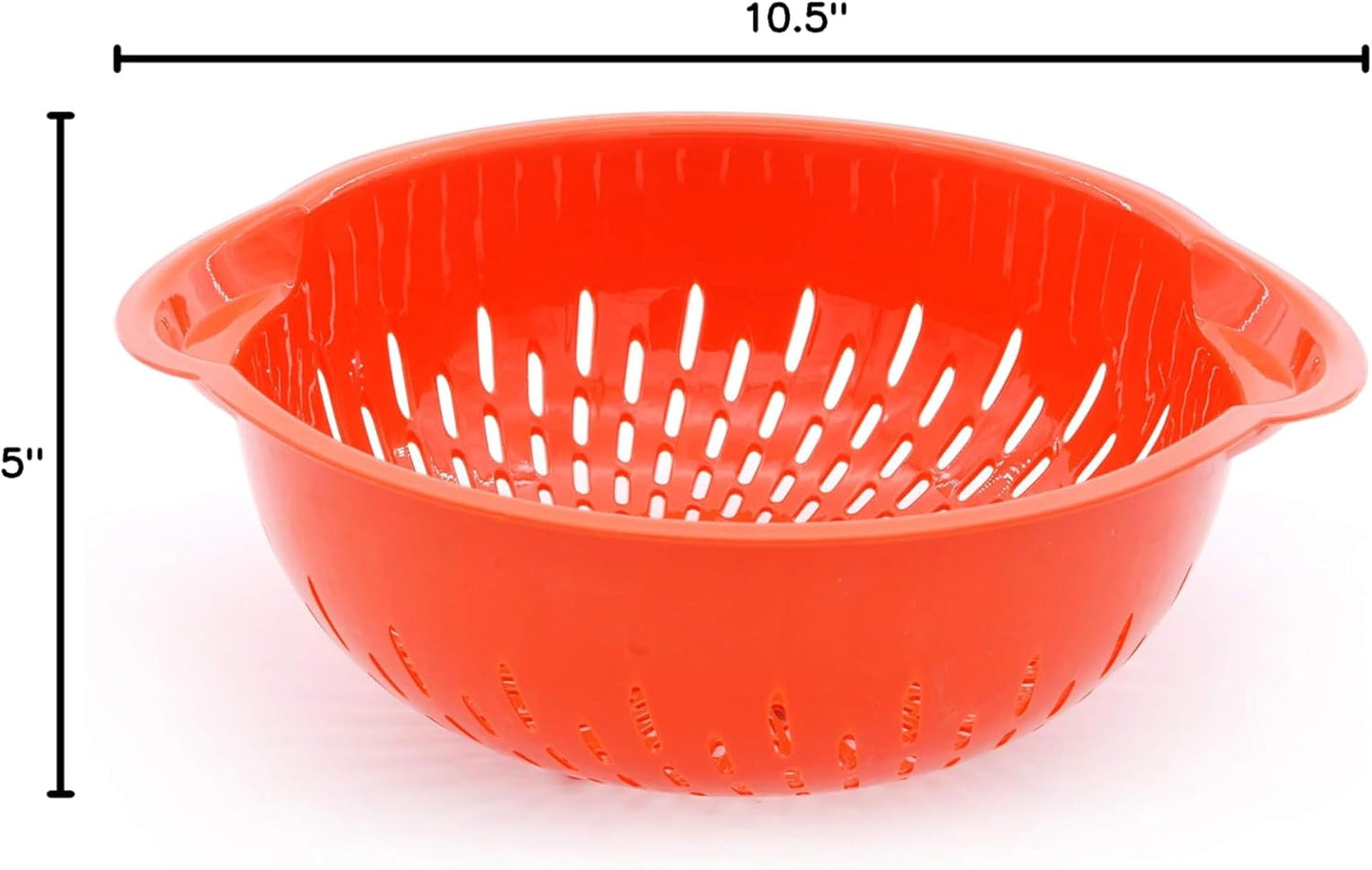 Mintra Home Mixing Bowl w/Colander (Large 4.5L, Red) - For Washing & Draining Fruits And Vegetables - Heavy Duty Plastic for Baking, Cooking Supplies - Dishwasher Safe